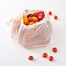 Medium Eco-Friendly Reusable Natural Double-Stitched Strength Organic Cotton Mesh Produce Bag for Fruit Ladies (25X30Cm)