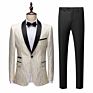 Men Tuxedos Floral Pattern Casual Blazer Suit Jacket Black Pants Wedding Suits for Man Party Prom Male Stage Slim Fit Costumes