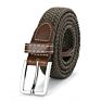 Men Women Casual Knitted Pin Buckle Belt Woven Canvas Elastic Expandable Braided Stretch Belts Plain Strap