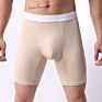 Men's Boxer Brief Long Leg Breathable Ice Silk Soft Underwear