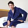 Mens Hooded Long Bath Robe Warm Plush Lightweight Robe Hotel Spa Robe for Men