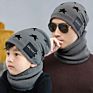 Men's Woolen Hats for Autumn and Warm Knitted Parent-Child Hat Bib Suits Warm Hats