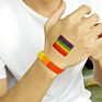 Men's Wristband Multi Color Rainbow Silicone Bracelet for Women Men Braided Chain Link Wristband