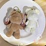 Milk Tea Bear Cute Color Matching Plush Doll Keychain Motorcycle Little Gifts Schoolbag Pendant
