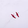 Minimalist Jewelry Red Lightning Bolt Earring