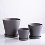 Modern 3 Set Planter Stand Plant Pots round Flower Plant Ceramic Tray for Indoor Outdoor Potted Home Decor Flower Stand