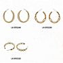 Modern Fancy Geometric C Shape Brass Stud Earrings Hoop Earrings