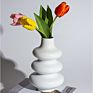 Modern Handmade Porcelain White Ceramic round Special Shaped Vase Big Table Top Flower Vase