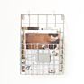 Modern Style Bookcase Wood Book Shelves Vintage Black and White Mesh Wall Mounted Metal Magazine Rack File Holder
