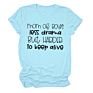 Mom of Boys Less Drama Print Women Shirts Short Sleeve Casual T Shirts and Tops Casual Ladies Shirts