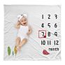 Monthly Milestone Blanket Props Photography Background Baby Fleece Flannel Blankets for Gift