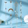 Moon Wind Chime Crystal Prism Hanging Chandelier Engraved Sun Catcher Prisms