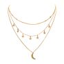 Multi-Layer Necklace Jewelry Simple Star Tassel Moon Crescent Stacking Necklace Female