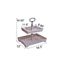 Multifunction Rustic Wooden Vintage 2 Tier Tray with round Metal Handle Allows