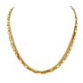 N0547 18K Gold Plated Titanium Steel Herringbone Chain Paperclip Chain Choker Mixed Chain Double Layered Necklace Unisex Jewelry
