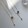 N0561 Design Ball Pendant Layered Necklace Women Dainty Stainless Steel Beaded Herringbone Chain Necklaces Jewelry