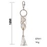 Natural Cotton Boho Keyrings Bag Charm Macrame Key Chain