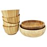 Natural Living round Bamboo Wood Lacquer Salad Serving Bowl