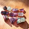 Rainbow  Fluorite Chunks Loose Stone Natural Mineral Stone Beads