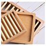 Natural Rectangle Multipurpose Soap Dish Wood Soap Tray Storage Shelf Plate Frame Soap Dish