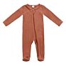 Newborn Baby Autumn Clothes Ribbed Footie Rompers Infant Rib Footie with Mitten & Zipper