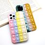 Newest 3D Silicone Rainbow Cyan Cactus Push Bubble Toy Fidget Pop Phone Case for Iphone11/12