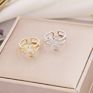 Newest Arrival 18K Gold Plated Micro Pave Cz Unicorn Rings Adjustable Cubic Zircon Unicorn Rings for Women Girl