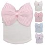 Newest Cute Newborn Baby Girl Comfy Bowknot Hospital Cap Beanie Hat Knitted Striped Baby Girl Caps Beanie Toddler Hats