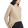 Newest Warm Ribbed Knit Pure Cashmere Soft Women Sweaters