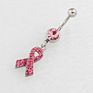 Nickel Free Zircon Stone Jewelry Ribbon Dangle Surgical Steel Navel Piercing Belly Nail Belly Button Rings