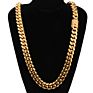 No Fade 8-18Mm Stainless Steel Silver Plated Mens Design Accessory Cuban Chain Jewelry Lock Clasp Full Zircon Necklace Set