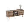 Nordic Wooden Tv Cabinet Stand with Drawers and Open Shelves