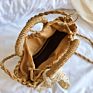 One-Shoulder Handmade Women Straw Bag Beach Straw Crossbody Handbag with Bow