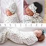 Swaddle Blanket With Knotted Headband Hat 3 Pieces Newborn Infant