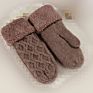 Outdoor Twist Thick Plush Edge Warm Gloves Womens Knitted Mittens