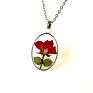 Oval Resin Cottagecore Jewelry Real Rose Dried Flower Stainless Steel Necklace Mother's Day Jewelry