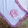 Personalized Monogrammed Kids Seersucker Ruffled Cotton Burp Cloth