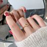 Personalized Stackable Cubic Zirconia Peach Heart Engagement Wedding Promise Toppik Accessories Love Knot Pinky Joint Ring