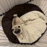 Pet Accessories Washable Cozy Snoozer Luxury Cat Bed Large round Snuggery Blanket Burrow Dog Cave Bed