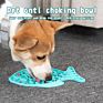 Pet Bowls Feeders Silicone Fish Shape Slow Food Pad Lick Mad Cat Bowl Pet Dinnner Plat Dog Slow Feeder Food Bowl