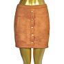 Polyester High Waist Button Mini Skirts Ladies Shorts Women's Skirt with Pockets