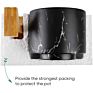 Pot Planters Flower Stand Classic Marble Hanging Pots 5.5 Inch with Small Indoor Succulent Three Black Ceramic Planter