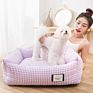 Pp Cotton Fluffy Washable and Design Fully Removable Multicolor Comfortable Fabric Warm Pet Cat Dog Bed