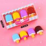 Promotion School Use Multiple Colors Cute Eraser Pink Kawaii Cake Eraser Set Pencil Eraser for School Students