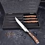 Promotional Dinnerware 4 Pieces Steak Knife Set 5 Inch Steak Knife for Meat with Black Walnut Handle