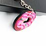 Promotional Novelty Lovely Food Fastfood Donut Soft Pvc 3D Resin Kawaii Doughnut Keychain