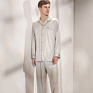 Qiyue 100% Pure Silk Pajamas Set for Man 100% Silk Pajamas