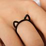 R-018 Men Women Jewelry Party Gifts Black Rings Personalized Cute Cat Couple Ring