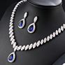 Rakol Sp057 Luxury Teardrop Water Shape Zircon Horse Eye Cz Necklace Earrings Jewelry Set