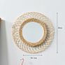 Rattan Mirror round Wall Hanging Pendant Wall Dressing Mirror Bathroom Mirror Woven Nordic Sunglasses Dream Catcher